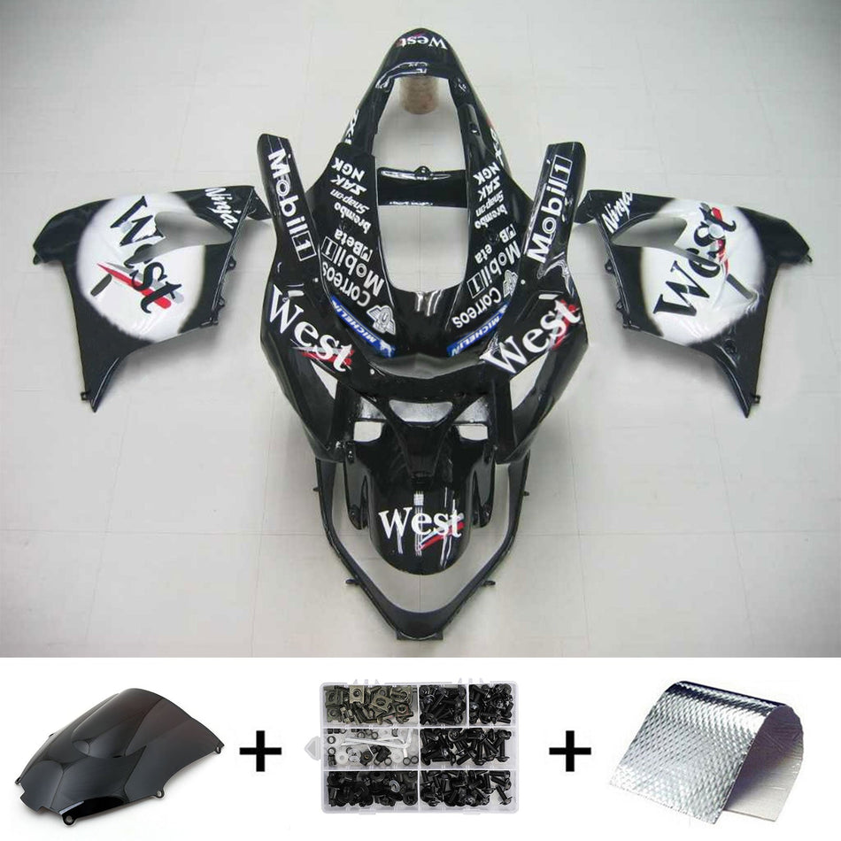 2002-2003 カワサキ ZX9R インジェクションフェアリングキット ボディワーク プラスチック ABS #109