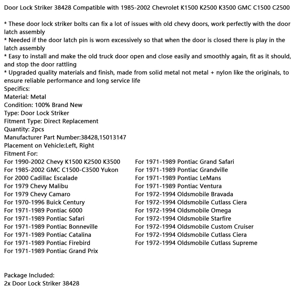 1972-1994 オールズモビル ブラバダ ユーコン ドアロック ストライカー 38428 38428,15013147