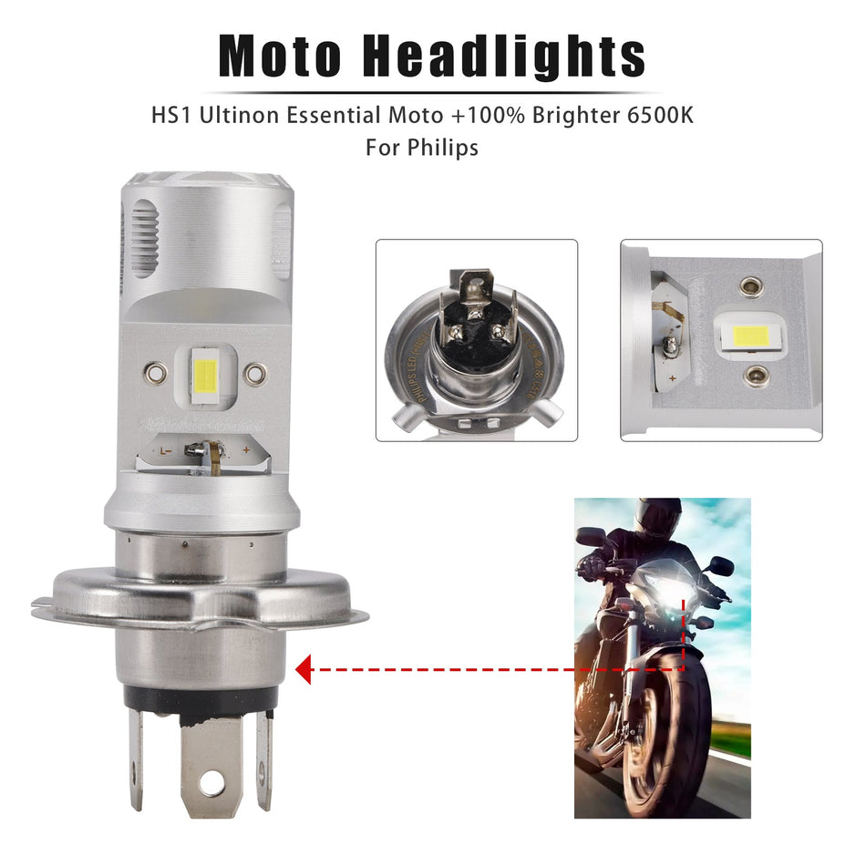 Philips HS1 Ultinon Essential Moto用 100%明るい6500Kホワイトライト