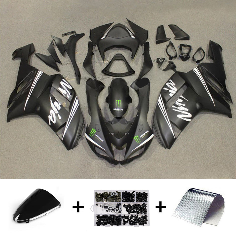 インジェクションフェアリングキット ボディワーク プラスチック ABS カワサキ ZX6R 636 2007-2008 に適合