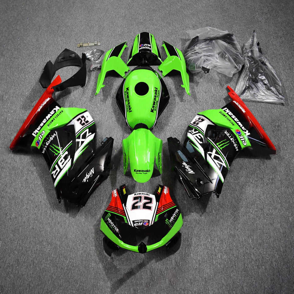 インジェクションフェアリングキット ボディワーク プラスチック ABS カワサキ EX250 Ninja250R 2008-2012 に適合