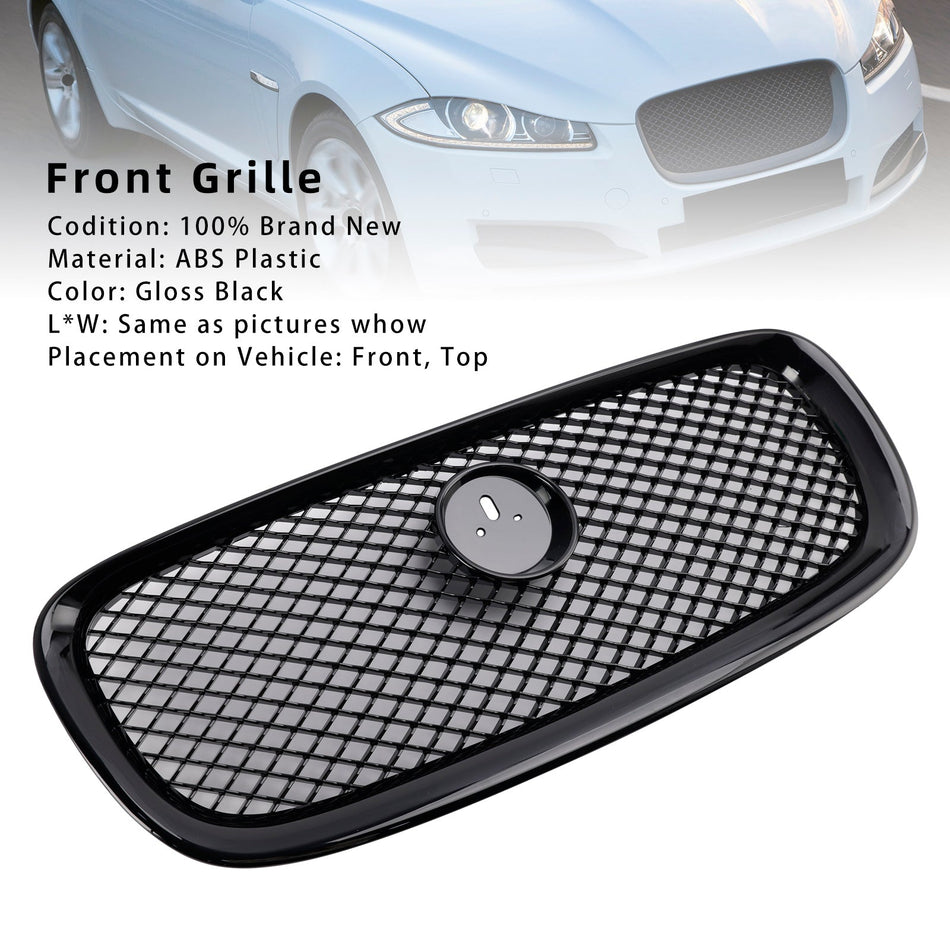 XF-RスタイルフロントバンパーグリルグリルフィットジャガーXF 2012-2015グロスブラック