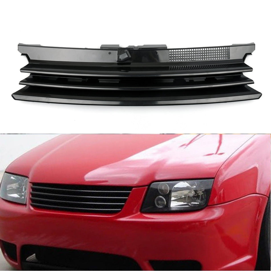 1999-2006 VW ゴルフ MK4 フロントバンパー スポーツメッシュ バッジレス フードグリル ブラック