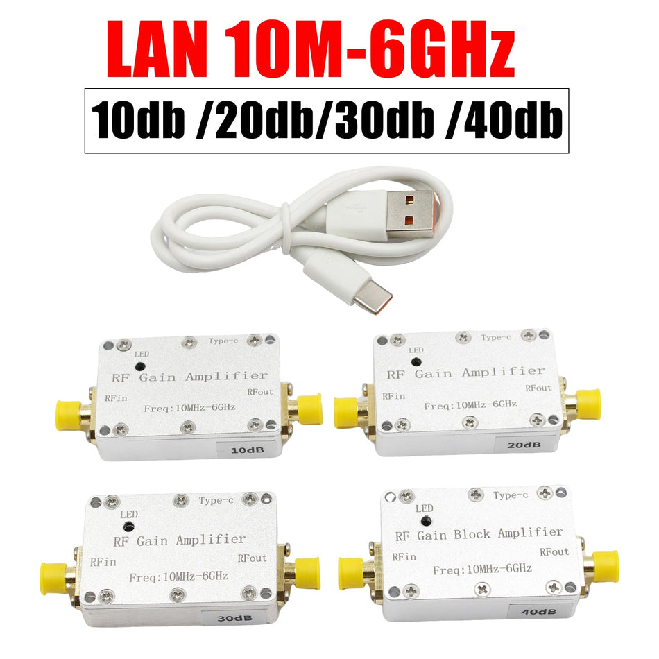 10M-6GHz RFアンプ 10dB 20dB 30dB 40dB 高ゲインドライバー受信アンプ