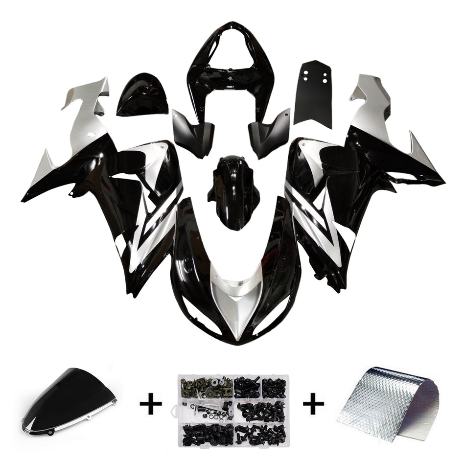 インジェクションフェアリングキット ボディワーク プラスチック ABS カワサキ ZX10R 2006-2007 に適合