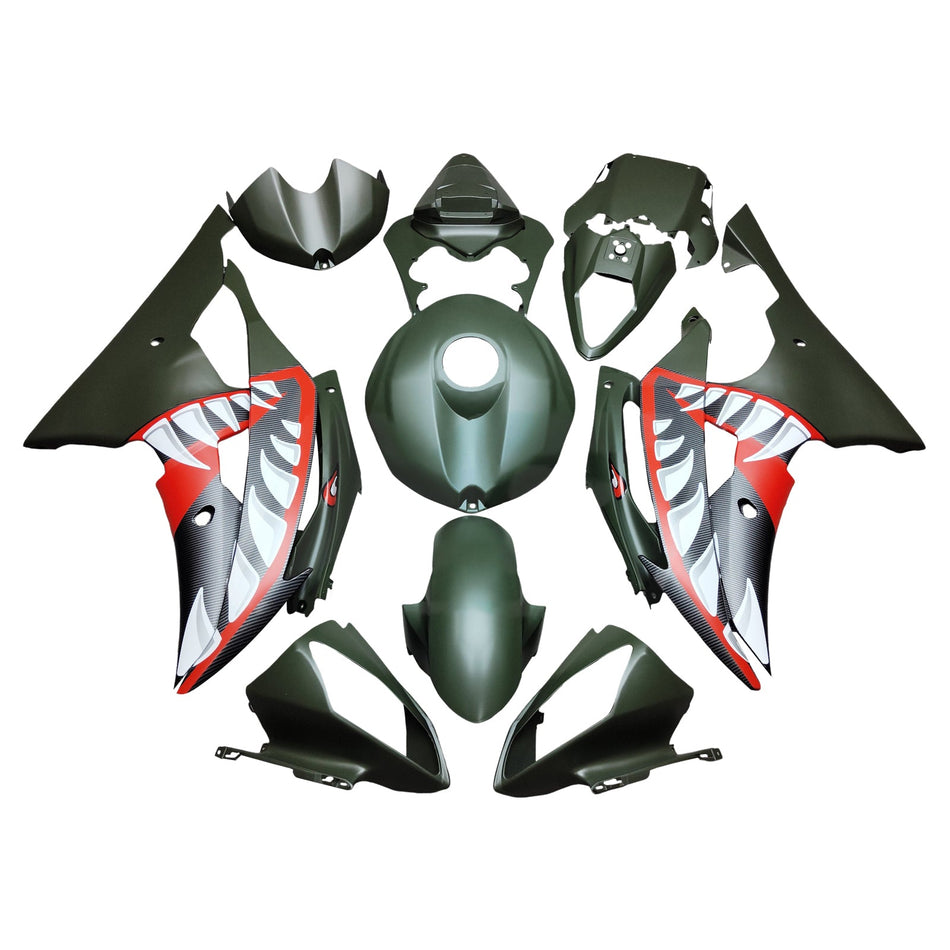 インジェクションフェアリングキット ボディワーク プラスチック ABS ヤマハ YZFR6 YZF-R6 2008-2016用