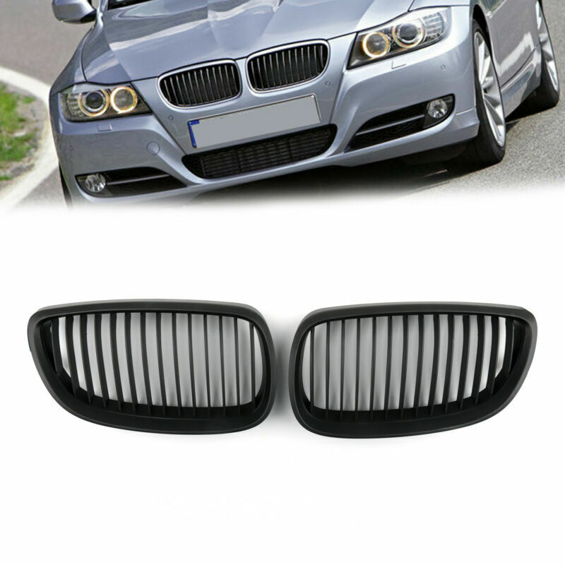 2006-2009 BMW E92 E93 2DR LCI ペア マットブラック キドニーチューニンググリル ジェネリック