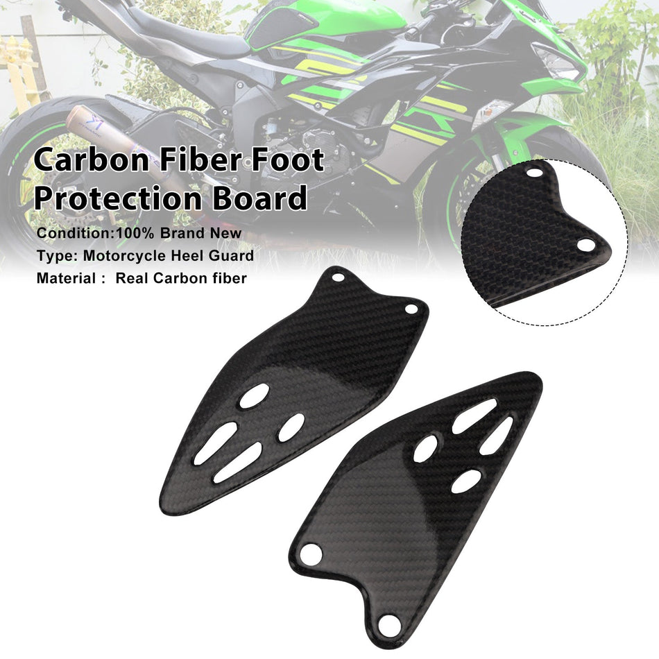 カワサキ ZX-6R 636 2019-2025 用 リアルカーボンファイバー製フットプロテクションボード