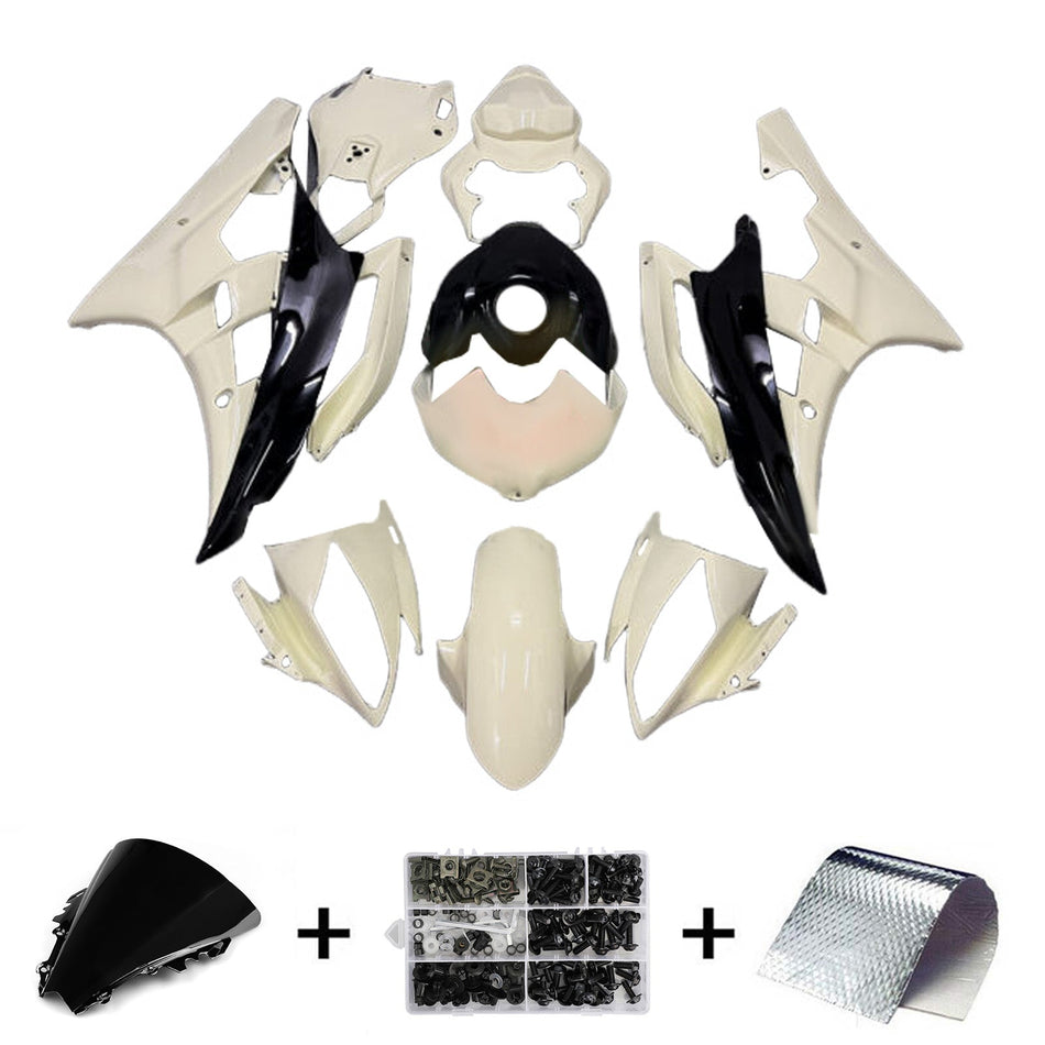インジェクションフェアリングキット ボディワーク プラスチック ABS ヤマハ YZFR6 YZF-R6 2006-2007用