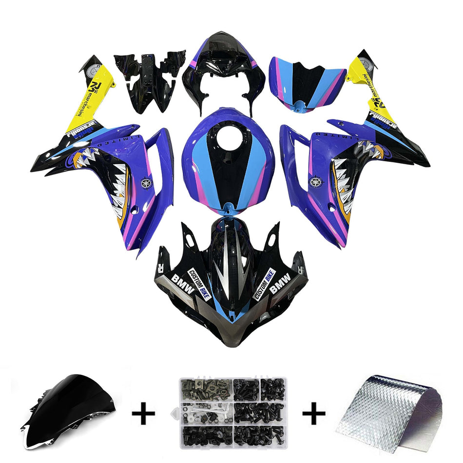 ヤマハ YZFR1 YZF-R1 2007-2008 用 インジェクションフェアリングキット ボディワーク プラスチック ABS