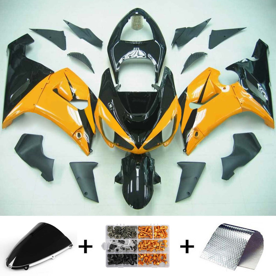 2005-2006 カワサキ ZX6R 636 Amotopart インジェクションフェアリングキット ボディワーク プラスチック ABS #125