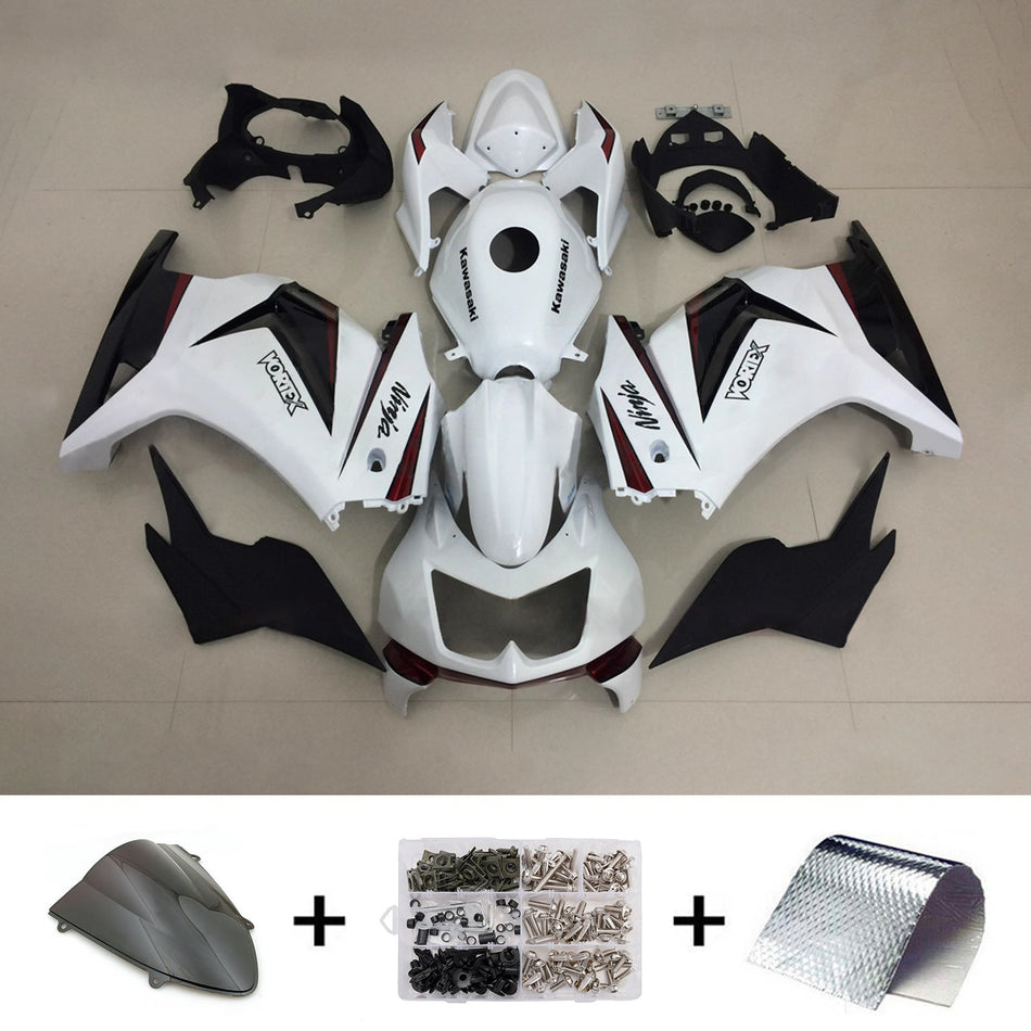 インジェクションフェアリングキット ボディワーク プラスチック ABS カワサキ EX250 Ninja250R 2008-2012 に適合