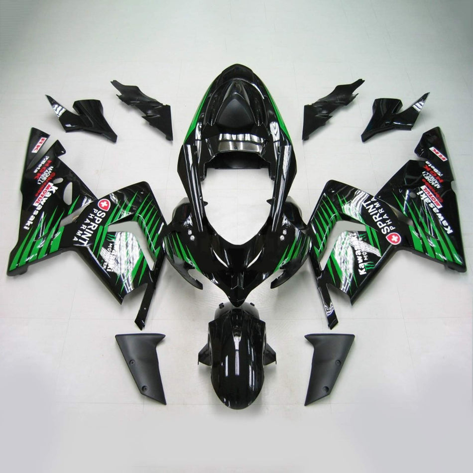 2004-2005 カワサキ ZX10R Amotopart インジェクションフェアリングキット ボディワーク プラスチック ABS #125