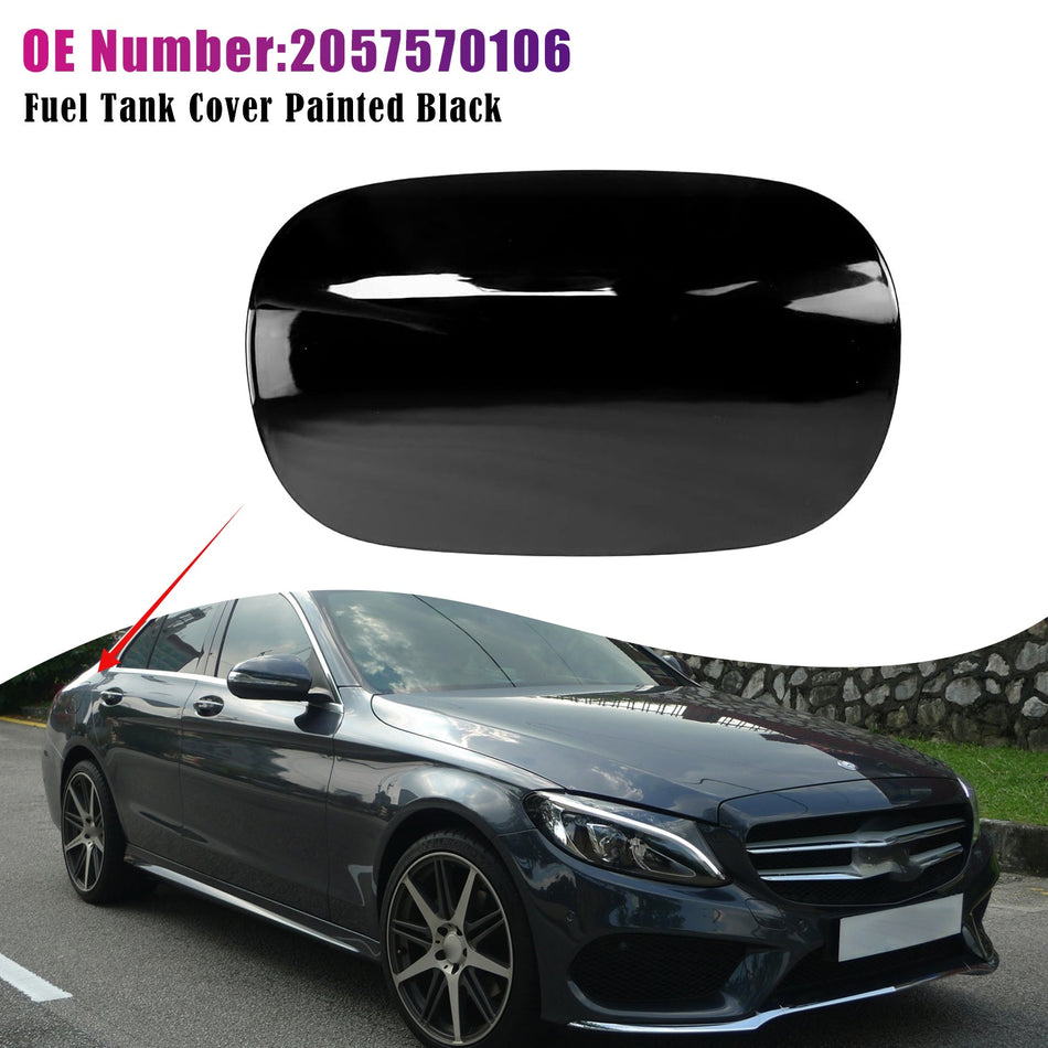メルセデス・ベンツ W205 C300 C350 2015-2018 用 燃料タンクカバー（ブラック塗装）2057570106