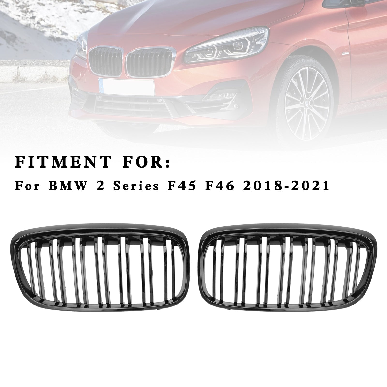2018-2021 BMW 2シリーズ F45 F46 グロスブラック フロントキドニー