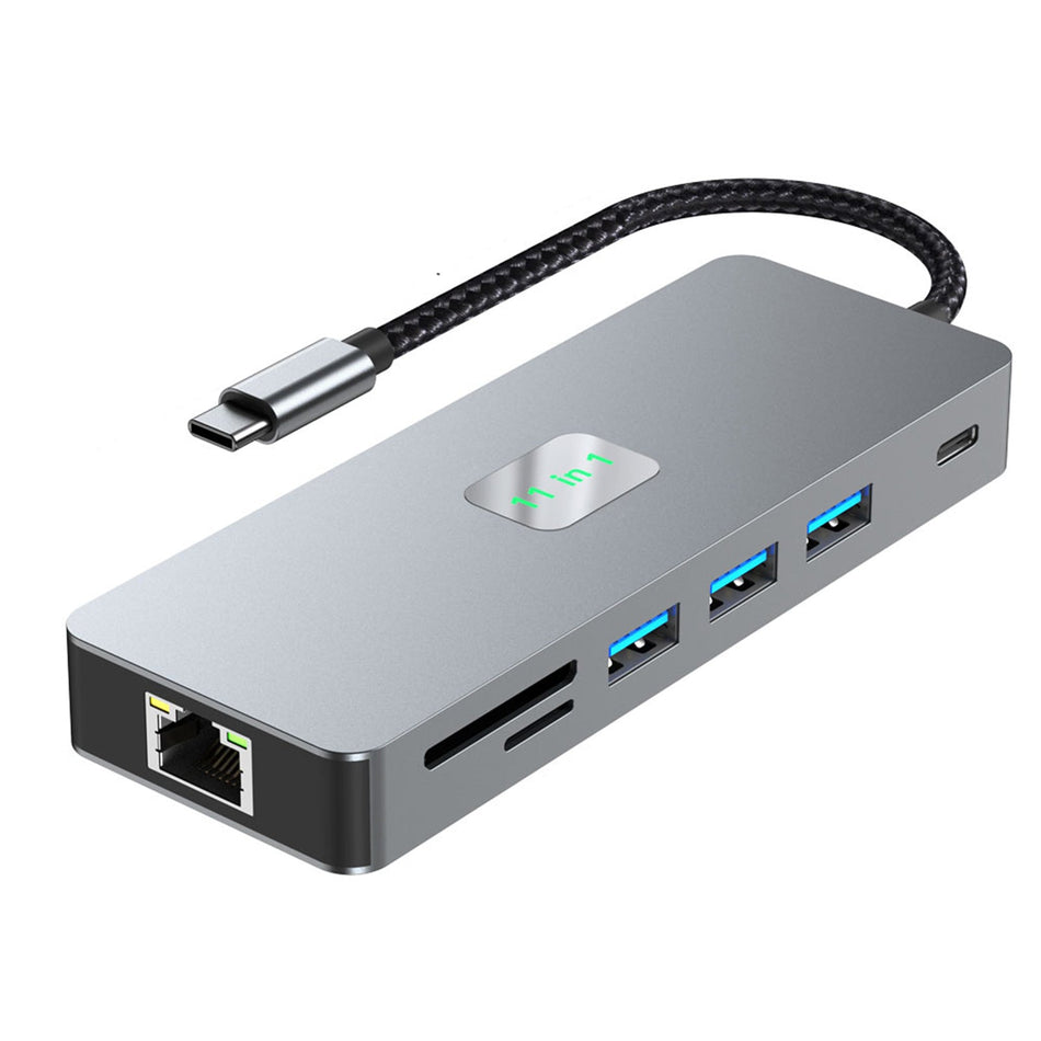 11 in 1 TYPE-C から RJ45 ギガビット USB3.0 HDMI VGA オーディオ USB-C データ SD/TF PD100W