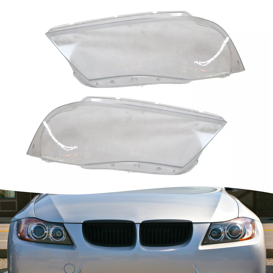 2005-2012 BMW 3 E90 E91 セダン 2個 キセノンヘッドライト ヘッドランプ クリアレンズカバー