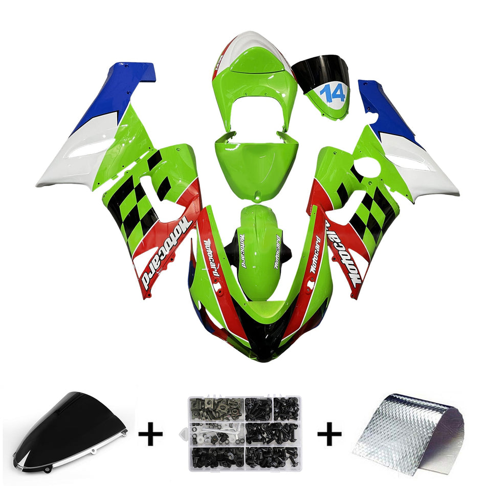 インジェクションフェアリングキット ボディワーク プラスチック ABS カワサキ ZX6R 636 2005-2006 に適合