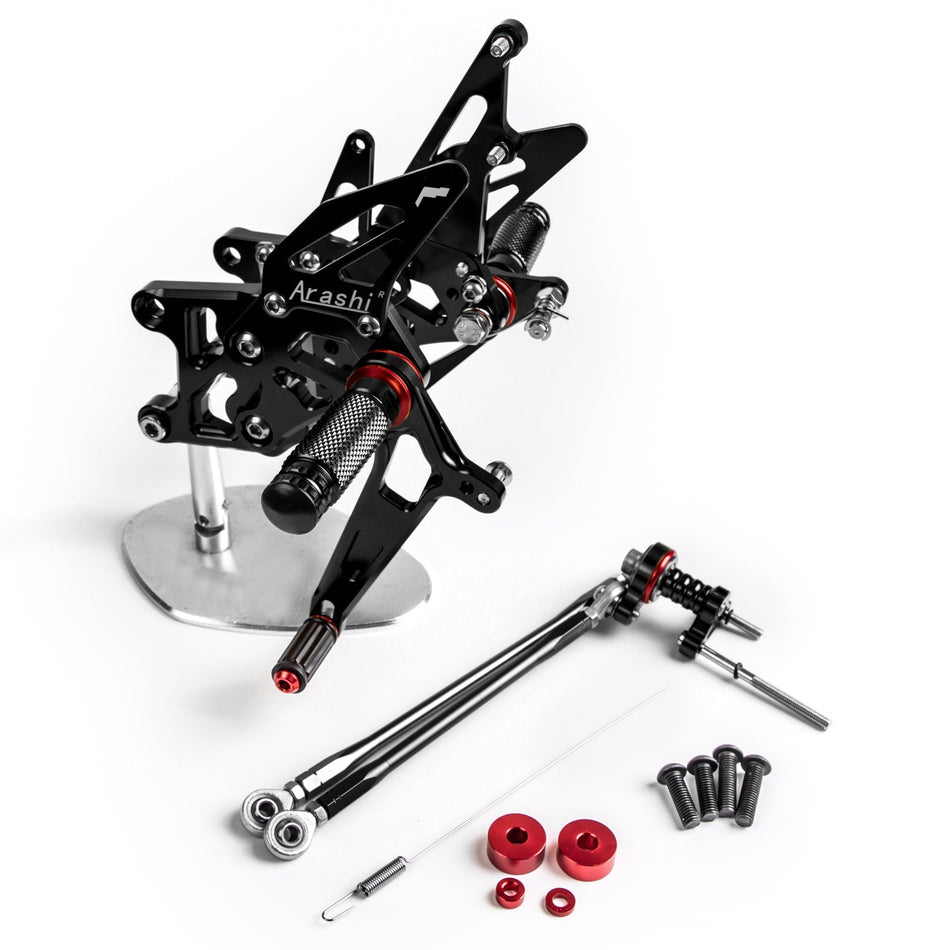 ブラック リアセット フットレスト ペグ ペダル ホンダ CBR600RR ABS 2009-2015 2014 汎用