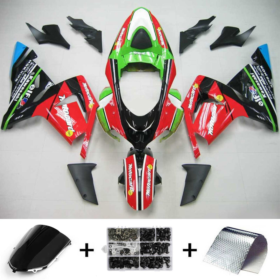 2004-2005 カワサキ ZX10R Amotopart インジェクションフェアリングキット ボディワーク プラスチック ABS #106