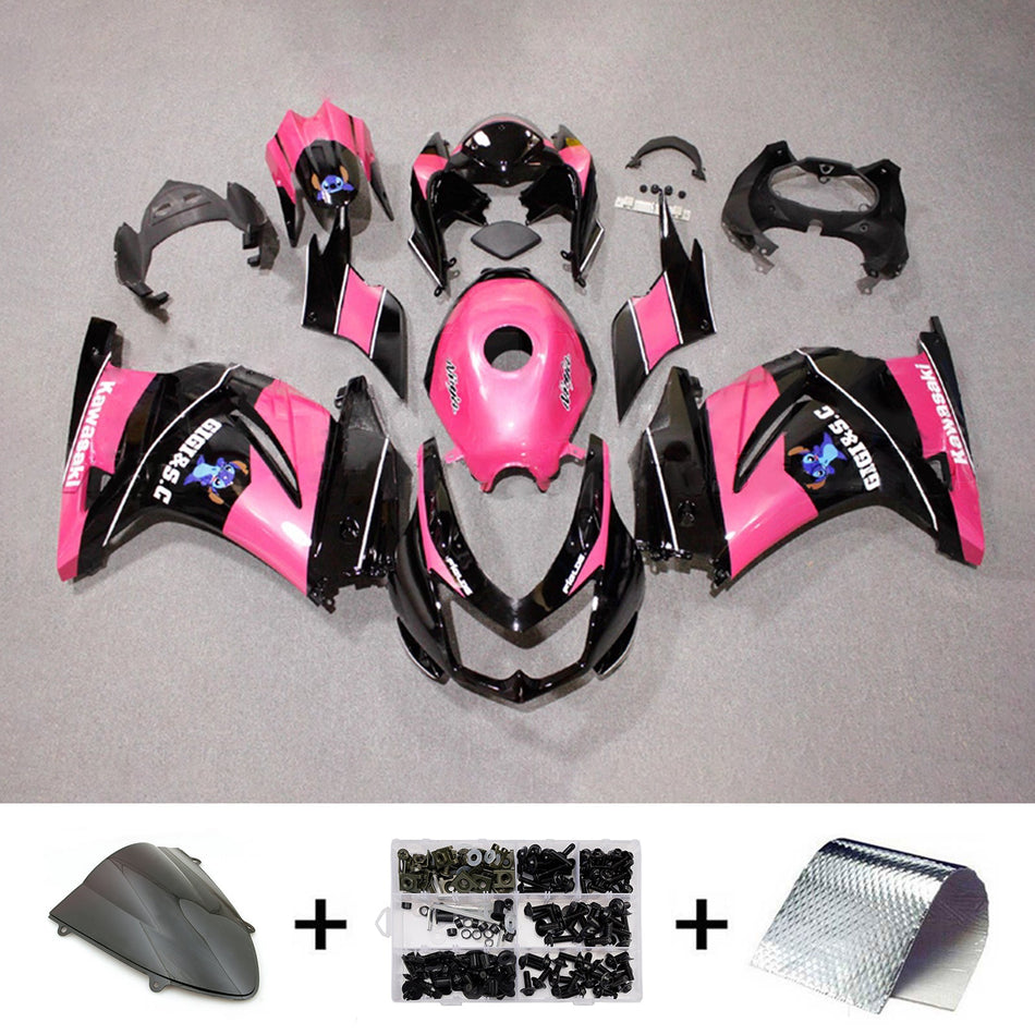インジェクションフェアリングキット ボディワーク プラスチック ABS カワサキ EX250 Ninja250R 2008-2012 に適合