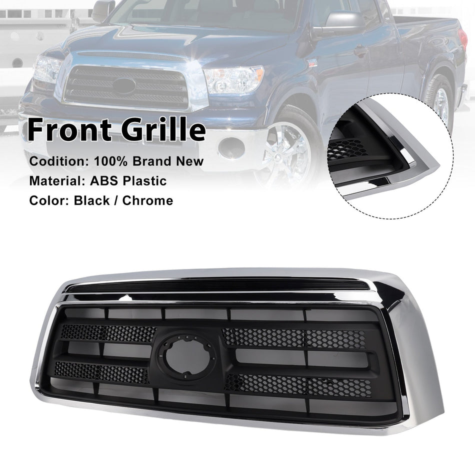2010-2013 トヨタ タンドラ用 マットブラッククローム フロントバンパーグリル