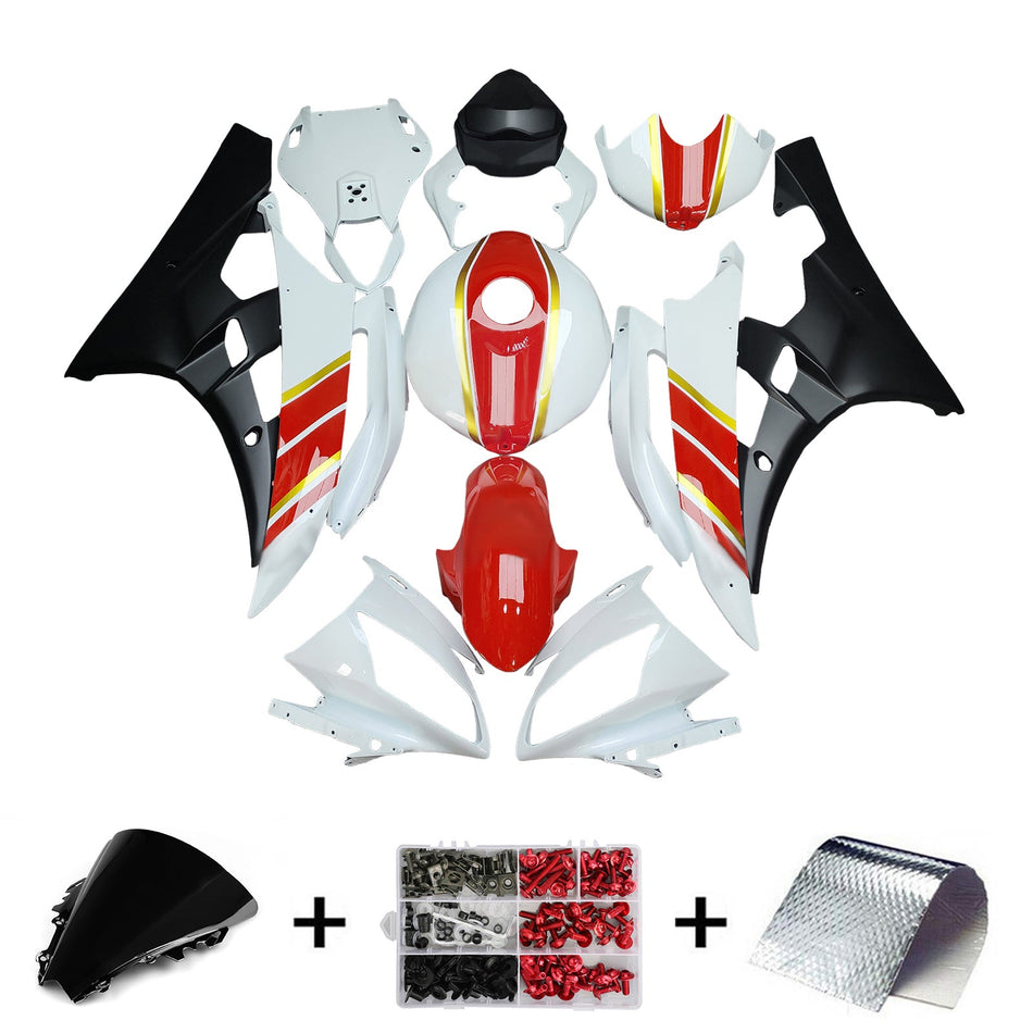 インジェクションフェアリングキット ボディワーク プラスチック ABS ヤマハ YZFR6 YZF-R6 2006-2007用