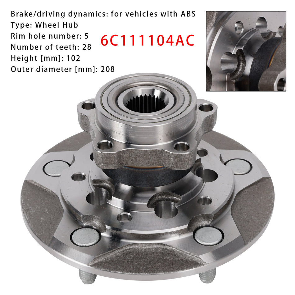 フォード トランジット トルネオ FB 5穴 160 mm ホイールハブ フロント 両側 6C111104AC