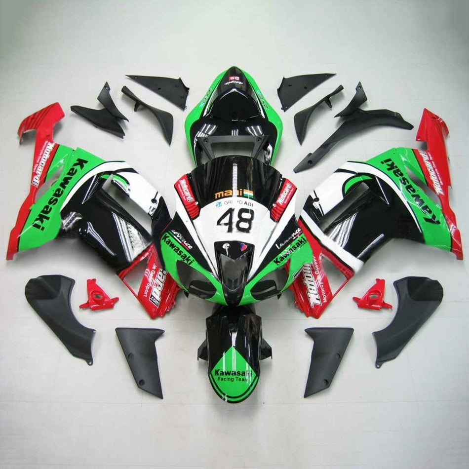 2007-2008 カワサキ ZX6R 636 Amotopart インジェクションフェアリングキット ボディワーク プラスチック ABS #125