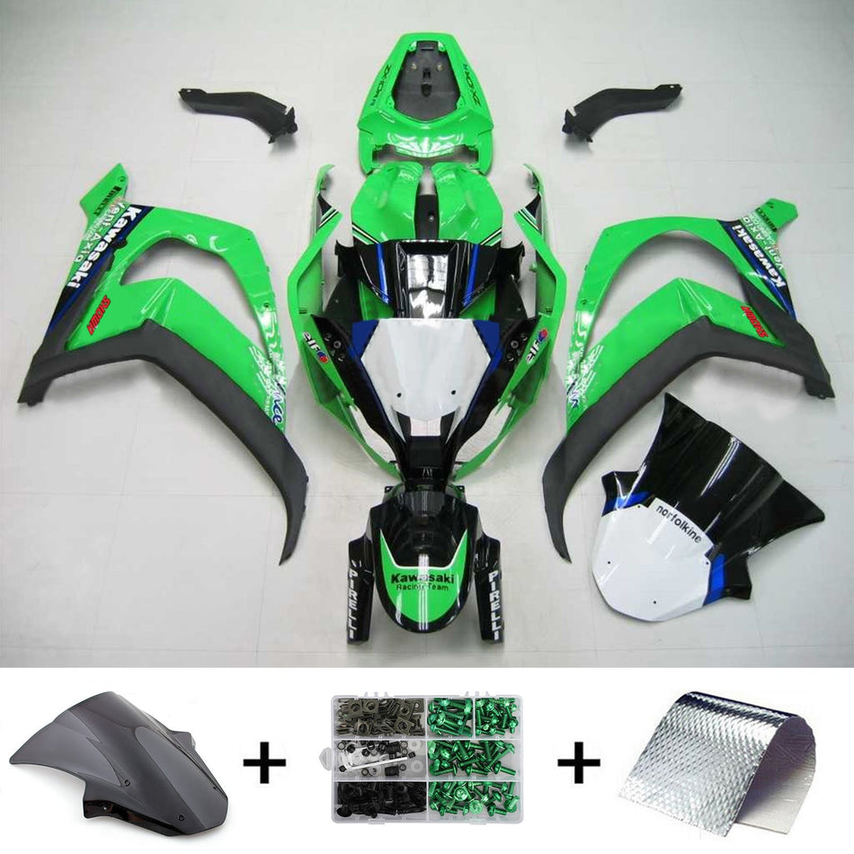 2011-2015 カワサキ ZX10R Amotopart インジェクションフェアリングキット ボディワーク プラスチック ABS #106