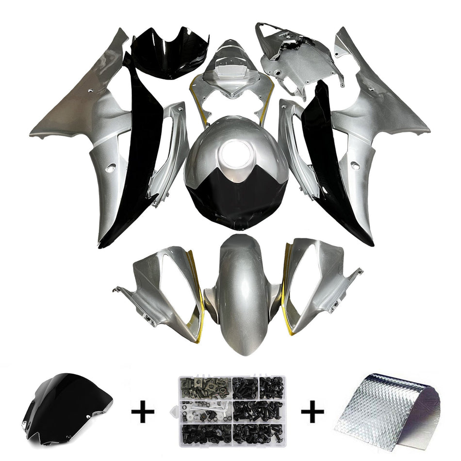 インジェクションフェアリングキット ボディワーク プラスチック ABS ヤマハ YZFR6 YZF-R6 2008-2016用