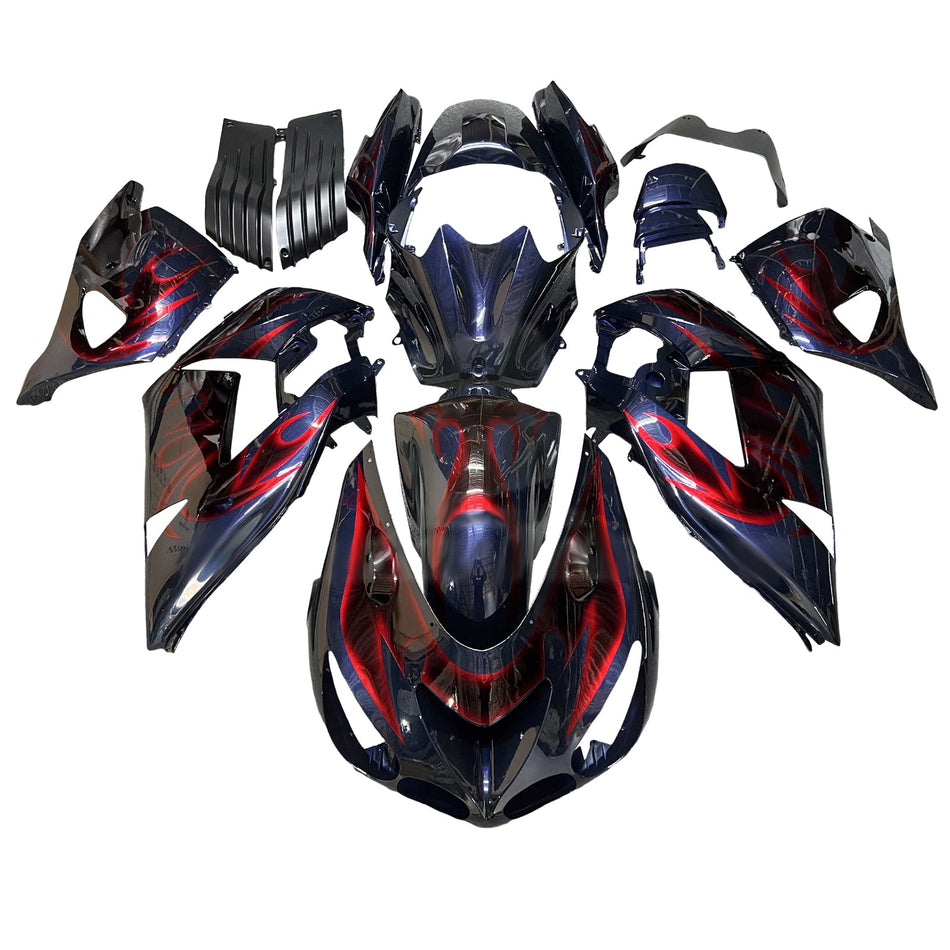 インジェクションフェアリングキット ボディワーク Kawasaki ZX14R ZZR1400 2006-2011 に適合