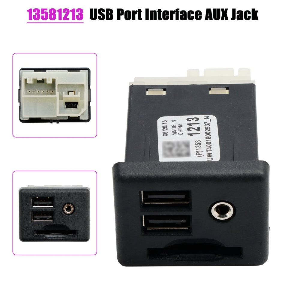 13581213 デュアル USB ポート SD カード インターフェイス AUX ジャック GMC キャデラック XTS CTS ATS 用