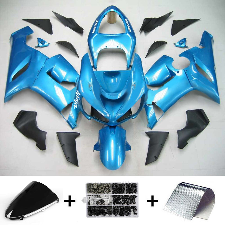 2005-2006 カワサキ ZX6R 636 Amotopart インジェクションフェアリングキット ボディワーク プラスチック ABS #139