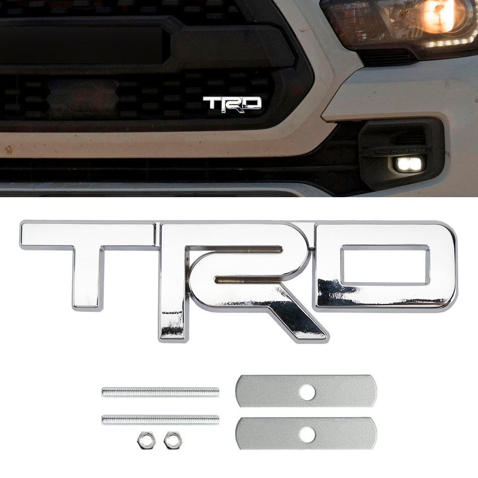 タコマ タンドラ 4Runner用 シルバーTRDグリルバッジエンブレム