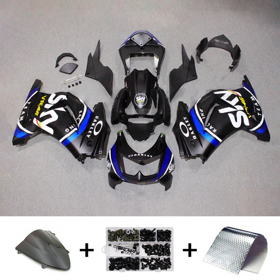 インジェクションフェアリングキット ボディワーク プラスチック ABS カワサキ EX250 Ninja250R 2008-2012 に適合