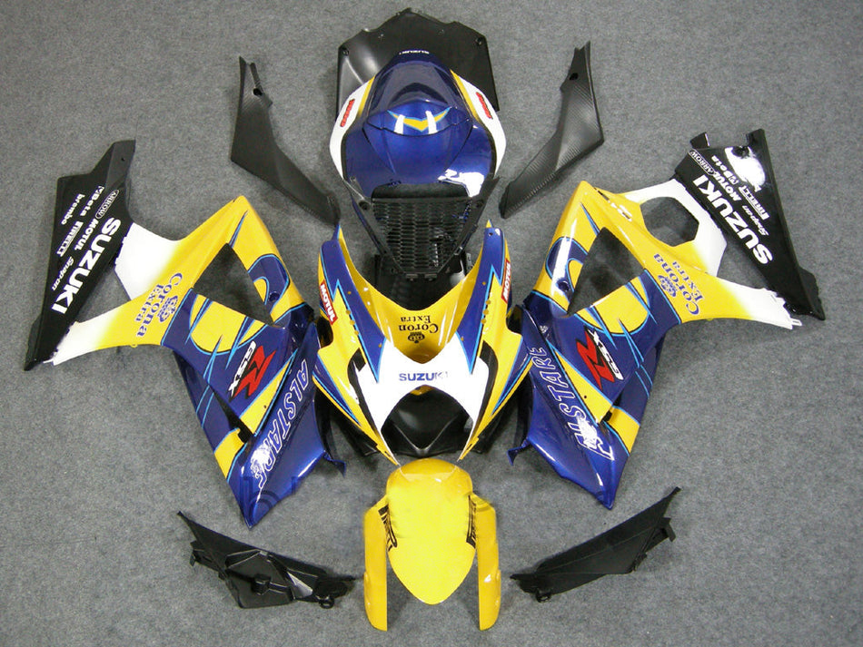 2007-2008 スズキ GSXR 1000 イエロー &amp; ブルー アルスター レーシング フェアリング ジェネリック