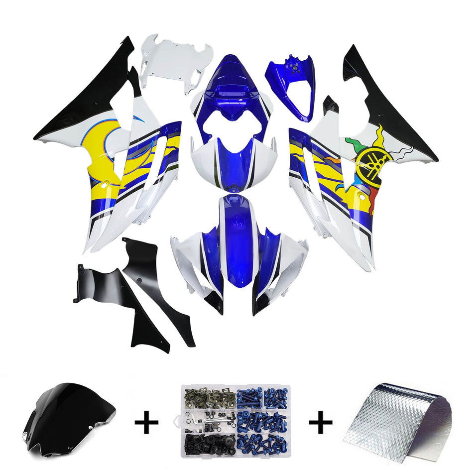 インジェクションフェアリングキット ボディワーク プラスチック ABS ヤマハ YZFR6 YZF-R6 2008-2016用