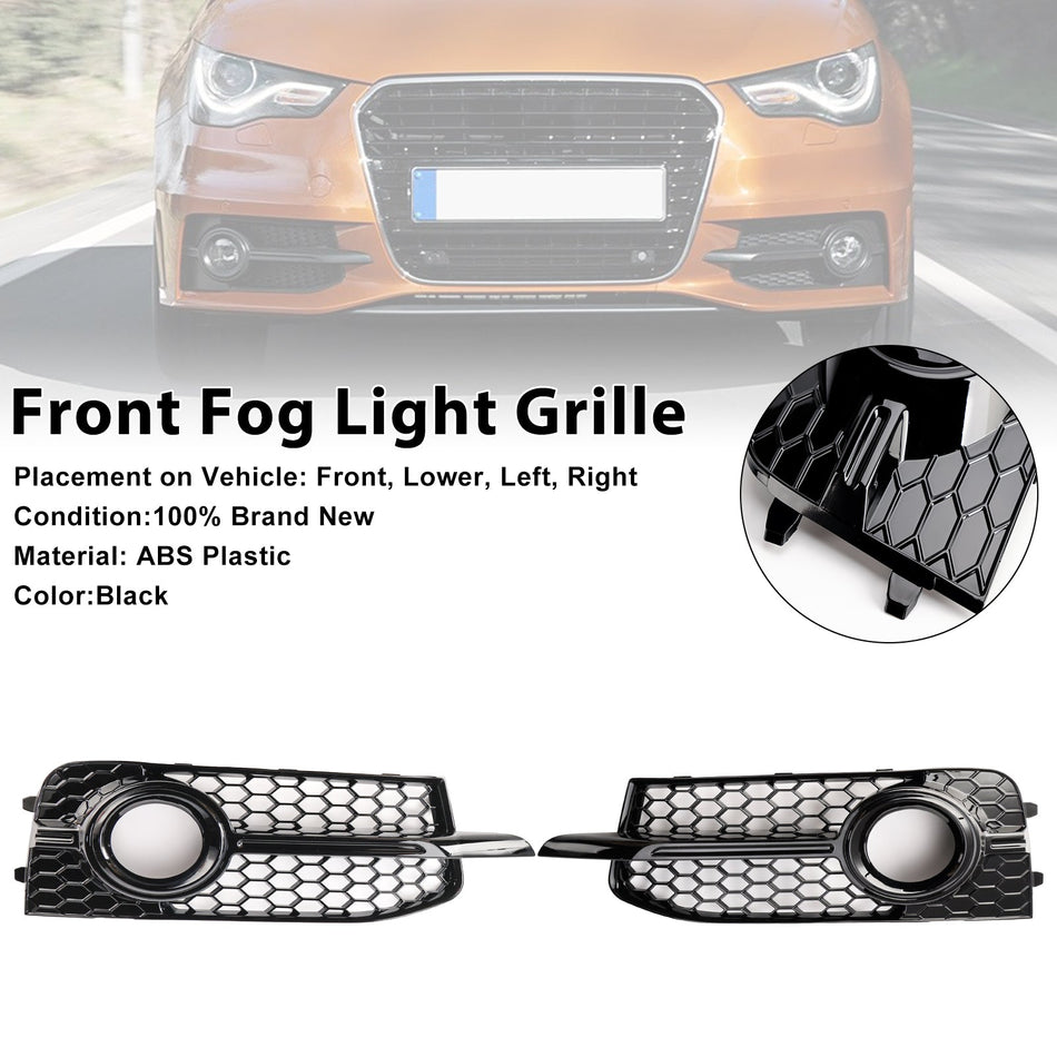 2011-2014 Audi A1 8X S-Line 2PCS フロントバンパー フォグライトカバー グリル グリル 8X0807682B 8X0807681B