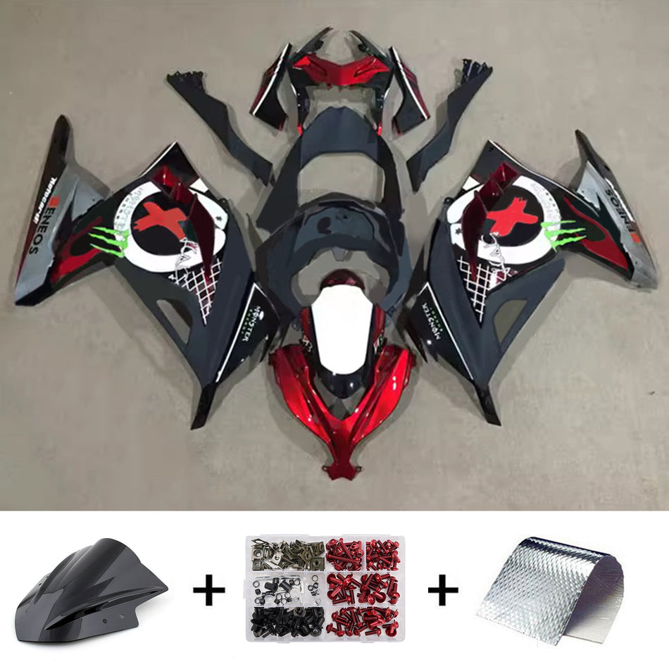 インジェクションフェアリングキット ボディワーク プラスチック ABS カワサキ EX300 Ninja300 2013-2024 に適合