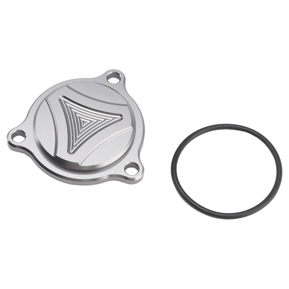 CNCオイルフィルターカバー グレー スズキ DRZ400 DRZ 400S DRZ 400SM DRZ400E 05-2025用