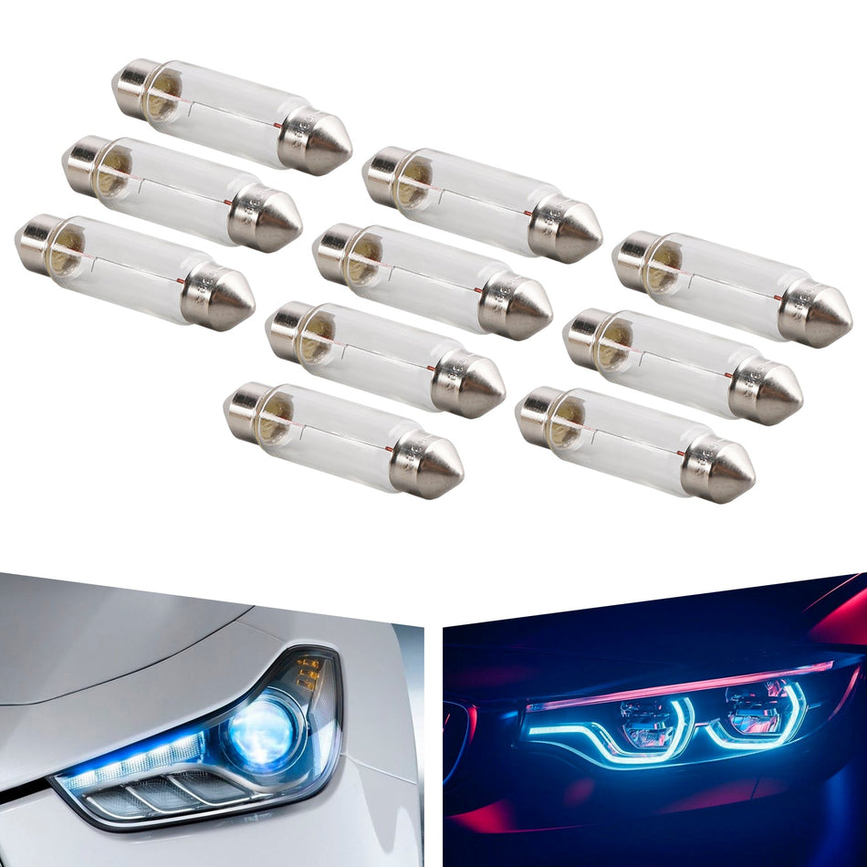 10個入り 車用ライト 管状ランプ電球 C10W SV8.5-8 43MM 6429 24V 10W OSRAM用