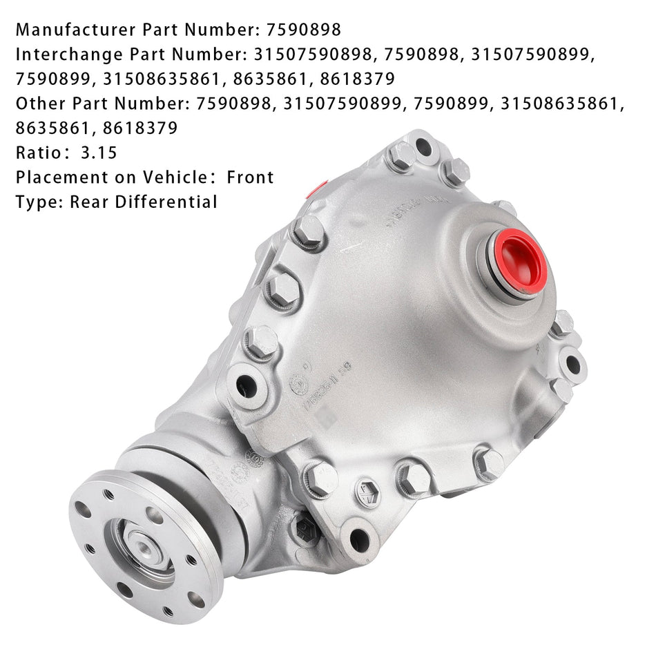 BMW F20 F30 F31 F32 X5 E70 X6 E71 フロントディファレンシャル 31507590898 3.15 比率 7590898 31507590898