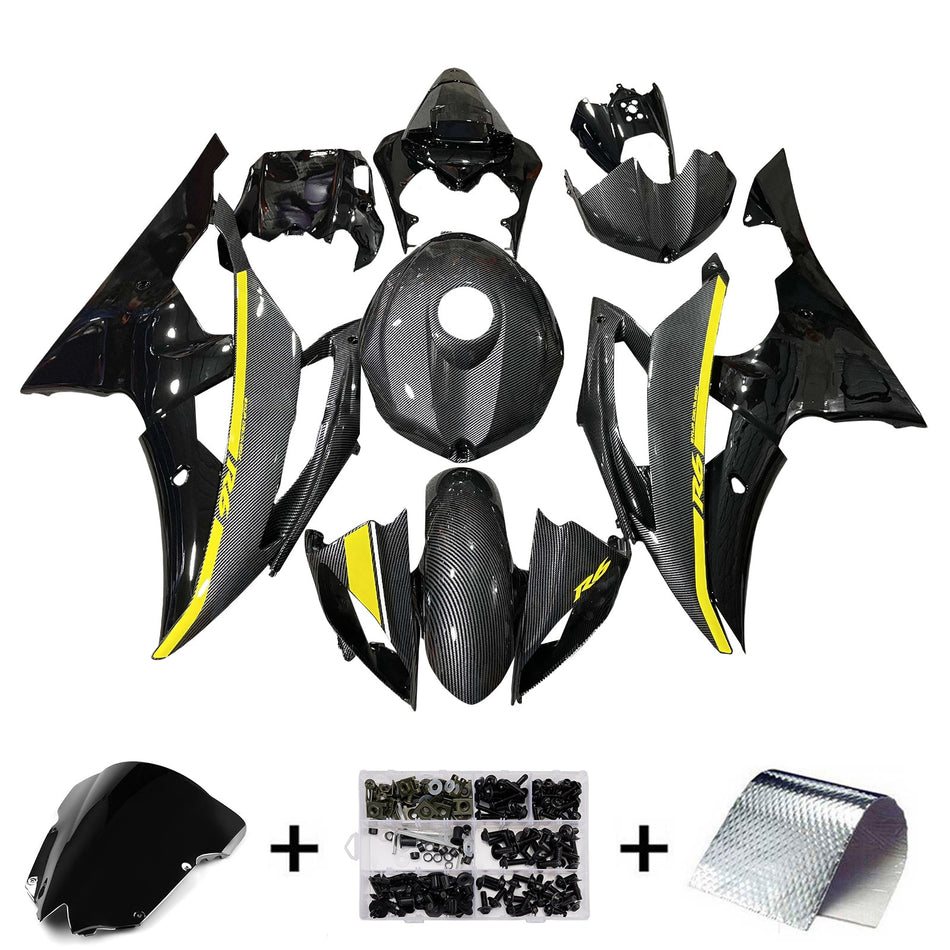 インジェクションフェアリングキット ボディワーク プラスチック ABS ヤマハ YZFR6 YZF-R6 2008-2016用