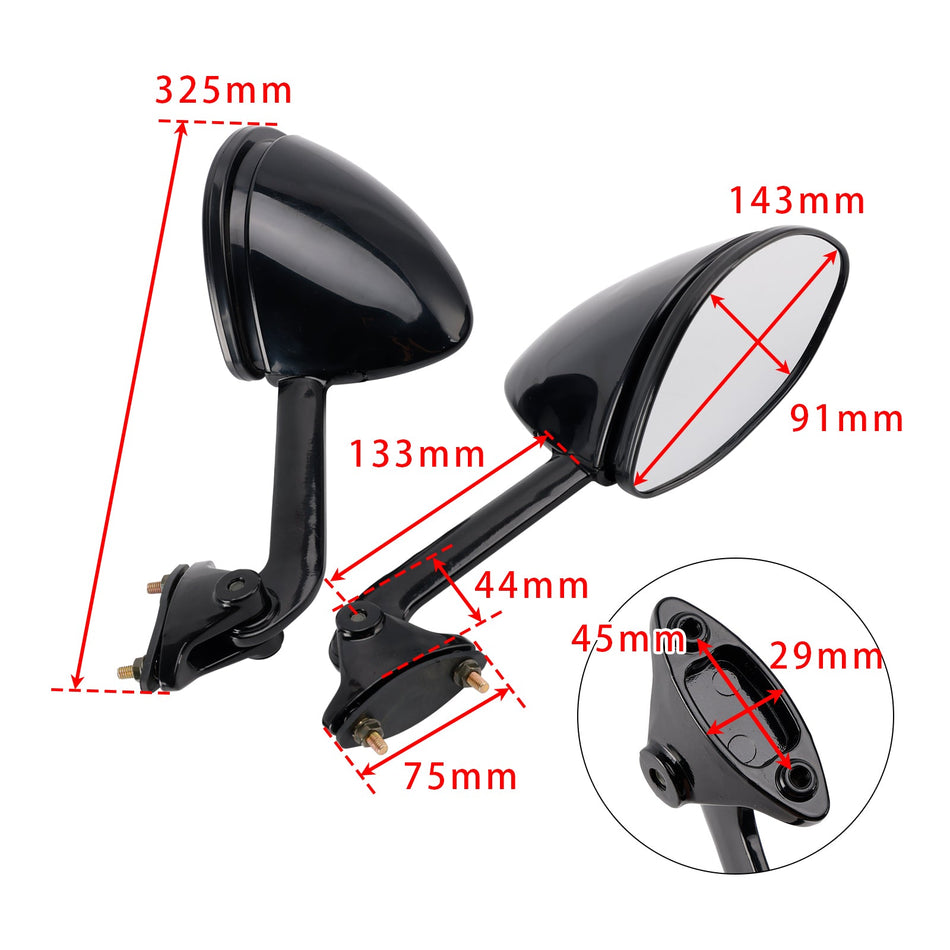 カワサキ ZZR 1400 ZZ-R 1400 Ninja ZX-14 R 06-25 用バックミラー LH &amp; RH ペア