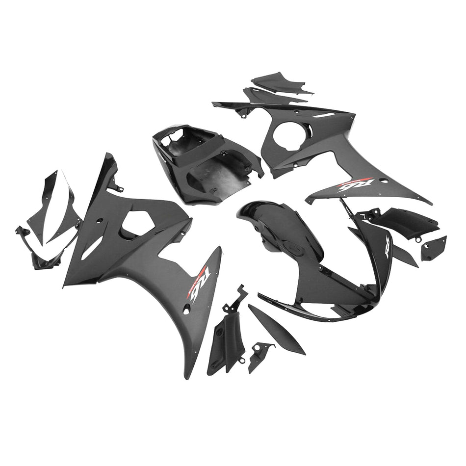 2003-2004 ヤマハ YZF R6 2006-2009 R6S Amotopart ブラック ABS プラスチック フェアリング ボディワーク セット #22