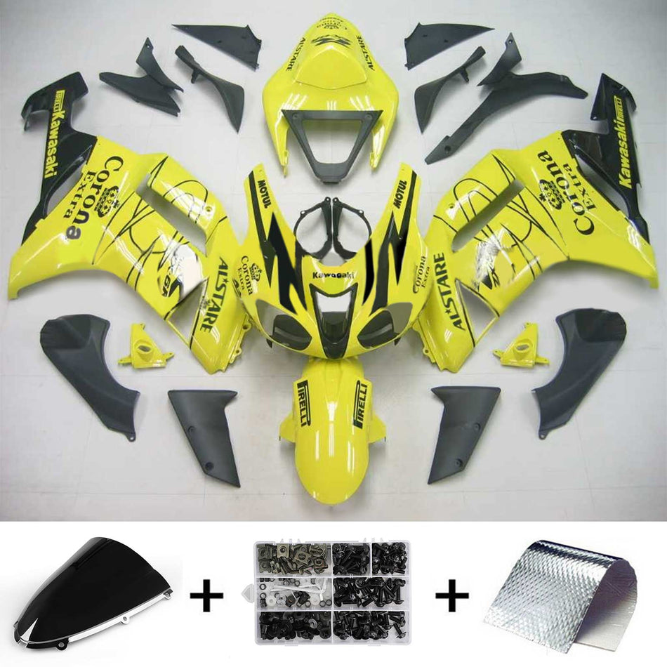 2007-2008 カワサキ ZX6R 636 Amotopart インジェクションフェアリングキット ボディワーク プラスチック ABS #117