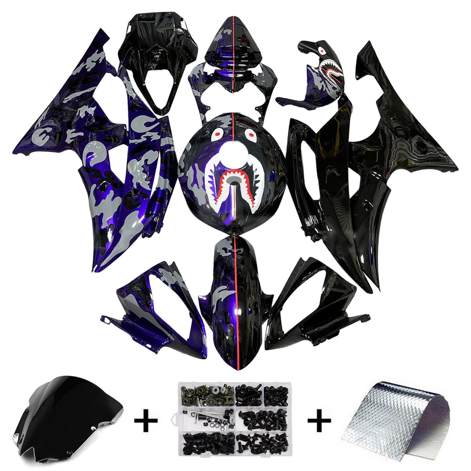 インジェクションフェアリングキット ボディワーク プラスチック ABS ヤマハ YZFR6 YZF-R6 2008-2016用