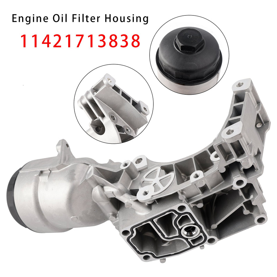 11421713838 1713838 BMW X3 E83 2004-2006 L6 2.5L 3.0L 全ボディスタイルエンジンオイルクーラーフィルターハウジング