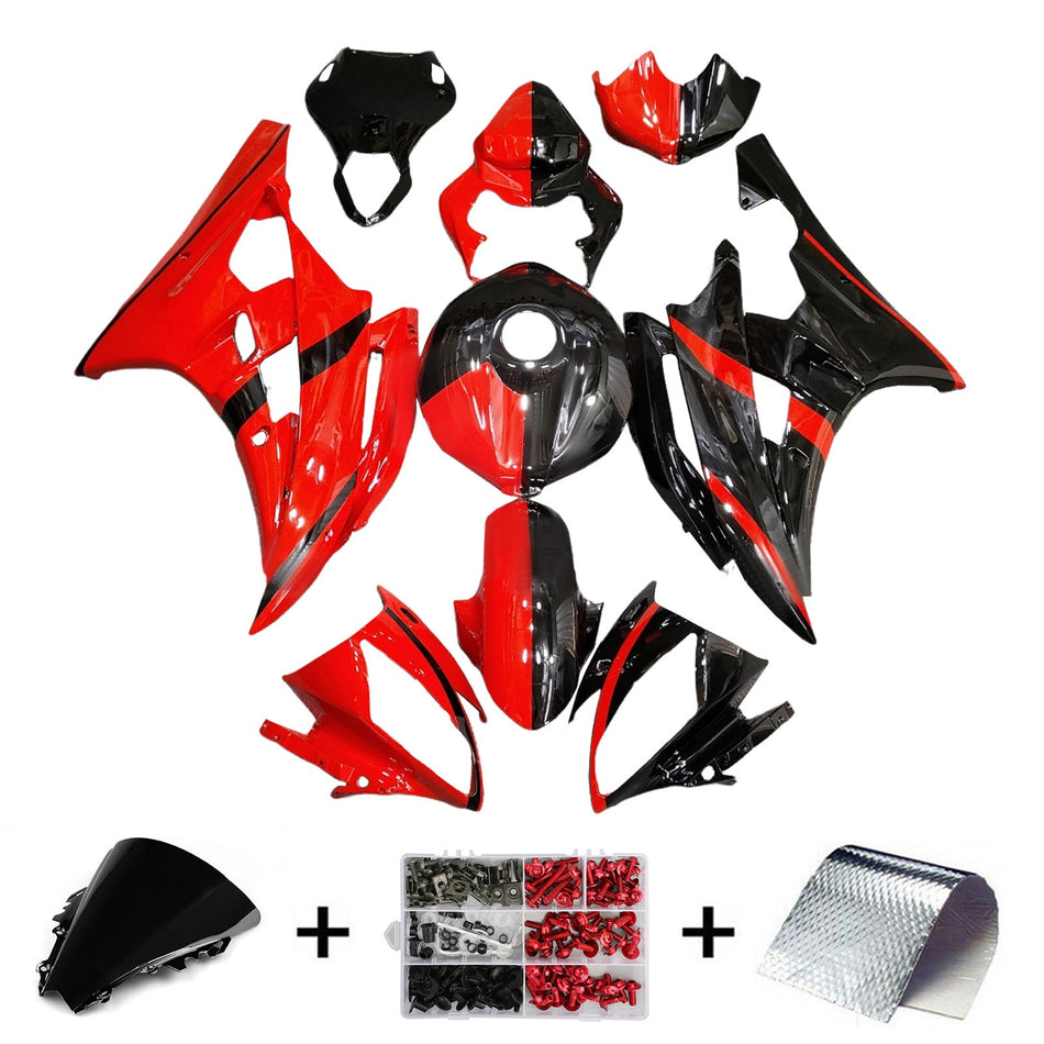 インジェクションフェアリングキット ボディワーク プラスチック ABS ヤマハ YZFR6 YZF-R6 2006-2007用